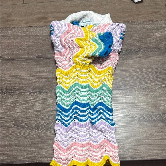 Pink and Yellow Scalloped Button Down Shirt - Picture 4 of 4